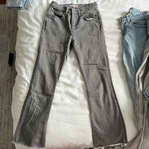 Madewell Cali Boot cut kick flare gray denim jeans